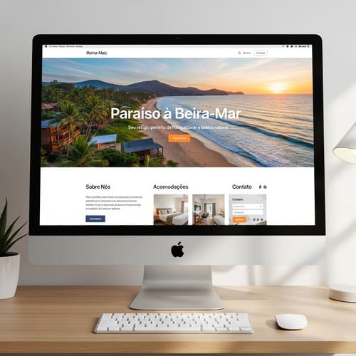 Mockup de um site onepage profissional em um notebook